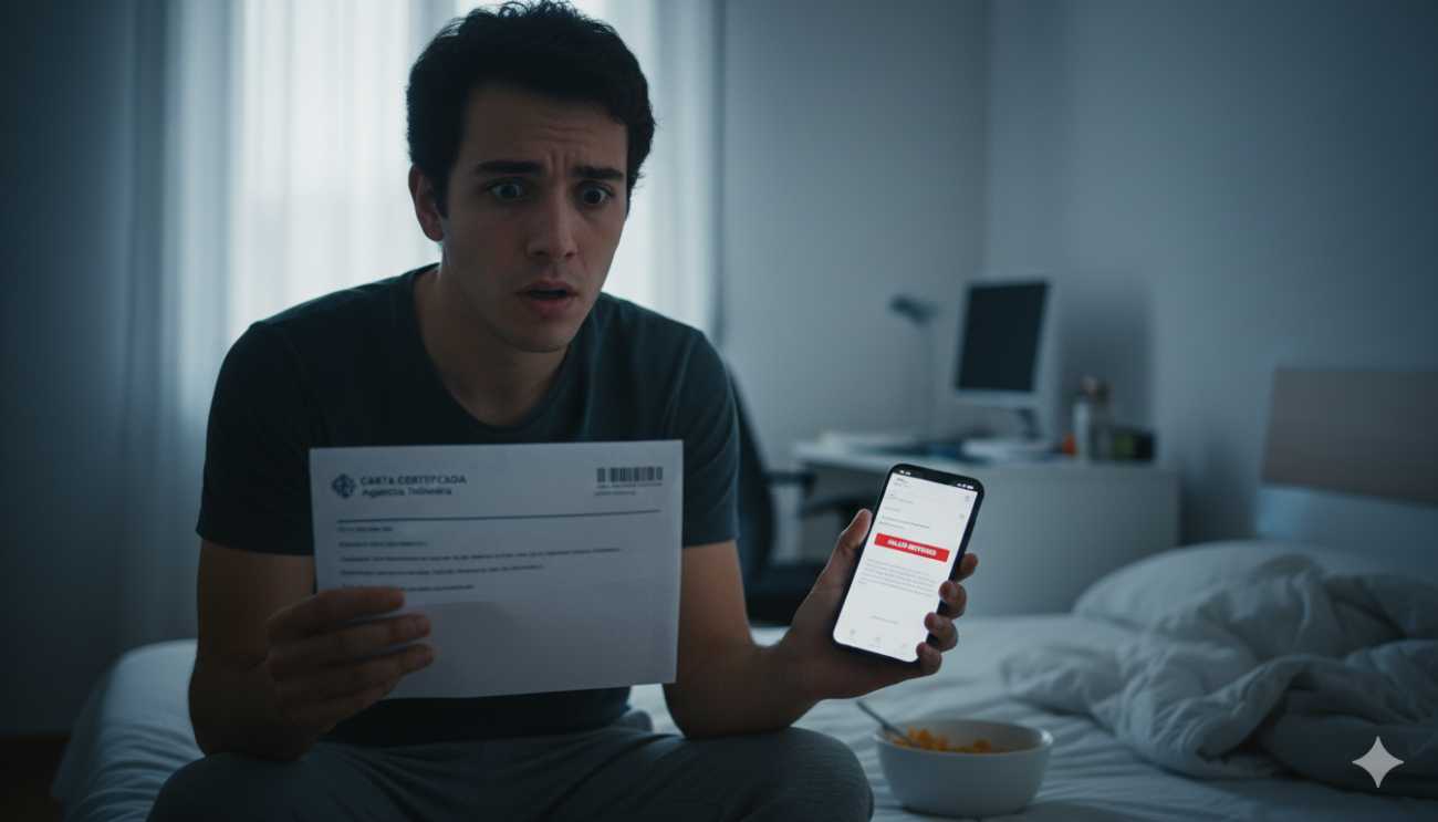 Persona afectada por un embargo de cuenta debido a una multa de tráfico no pagada.