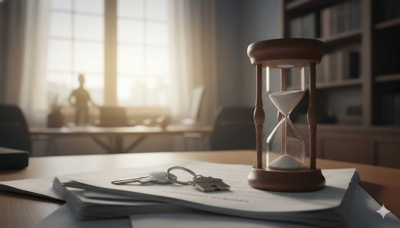 Reloj de arena representando la espera para cobrar una herencia en España.