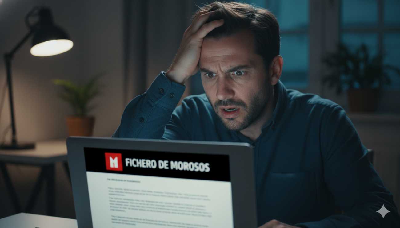 Persona descubriendo que sus datos están en un fichero de morosos de forma inesperada.