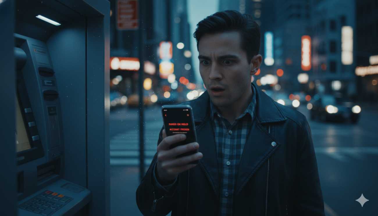 Persona sorprendida por una retención judicial o administrativa en su cuenta bancaria.